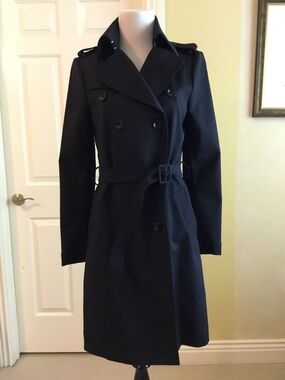 Patrizia Pepe Black Belted Trench Coat